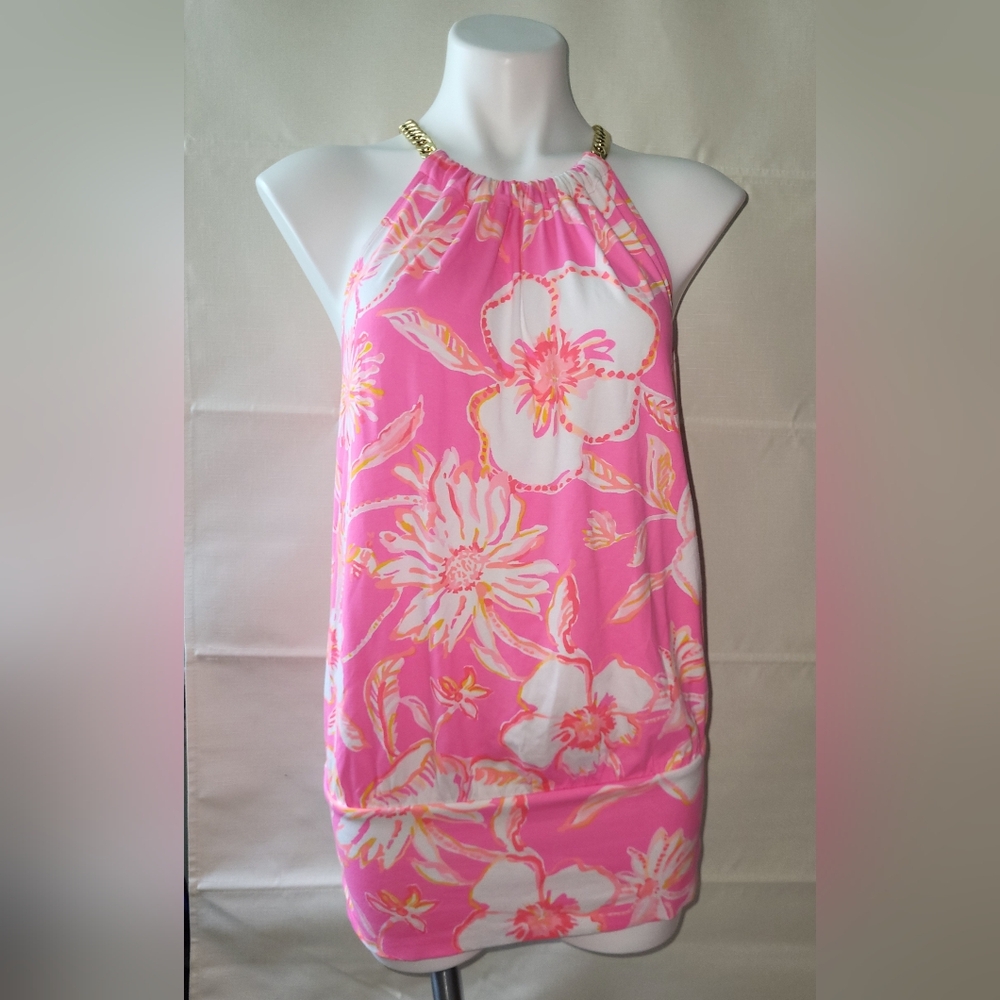 Lilly Pulitzer Bowen Top Pink Beachy Blooms M